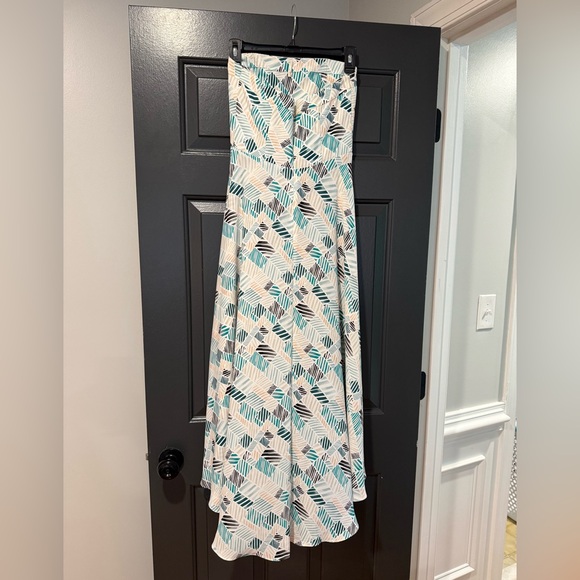 White House Black Market Green Strapless High Low Sundress - Picture 3 of 4